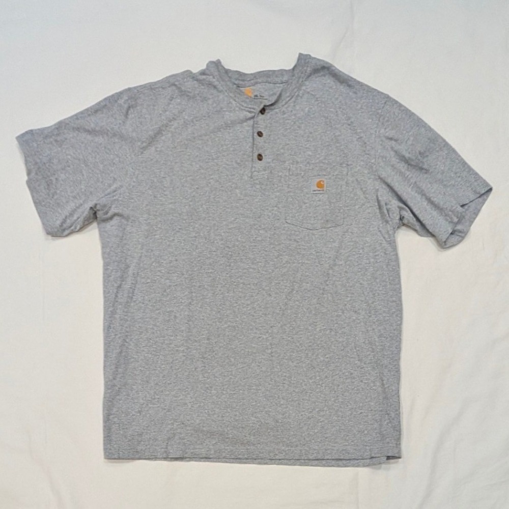 Carhartt Mens 2XL Tall Gray Short Sleeve Henley Pocket T-Shirt K84 HGY Original